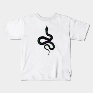 Rainbow Real Snake purple and green Kids T-Shirt